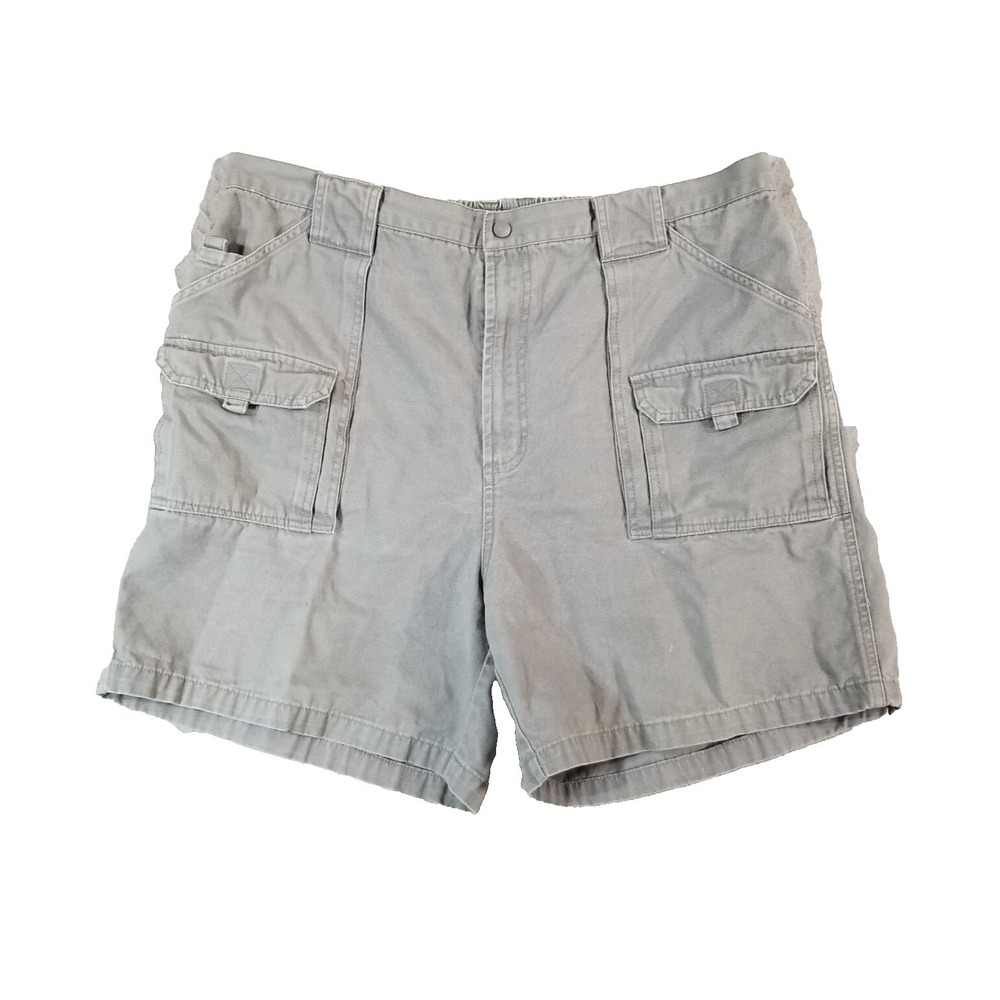 Reel Legends cargo hiking shorts men's 40 x 6 gray cotton comfort waist Outdoor